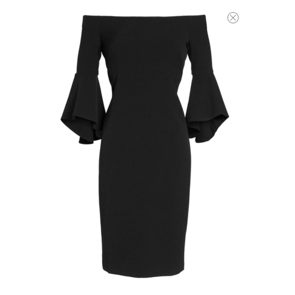 Chelsea28 black off the shoulder midi dress